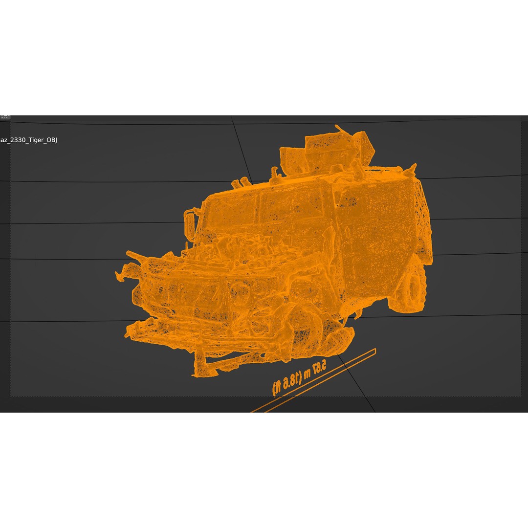 Tigr 3D Model – Destroyed Infantry Mobility Vehicle, FBX