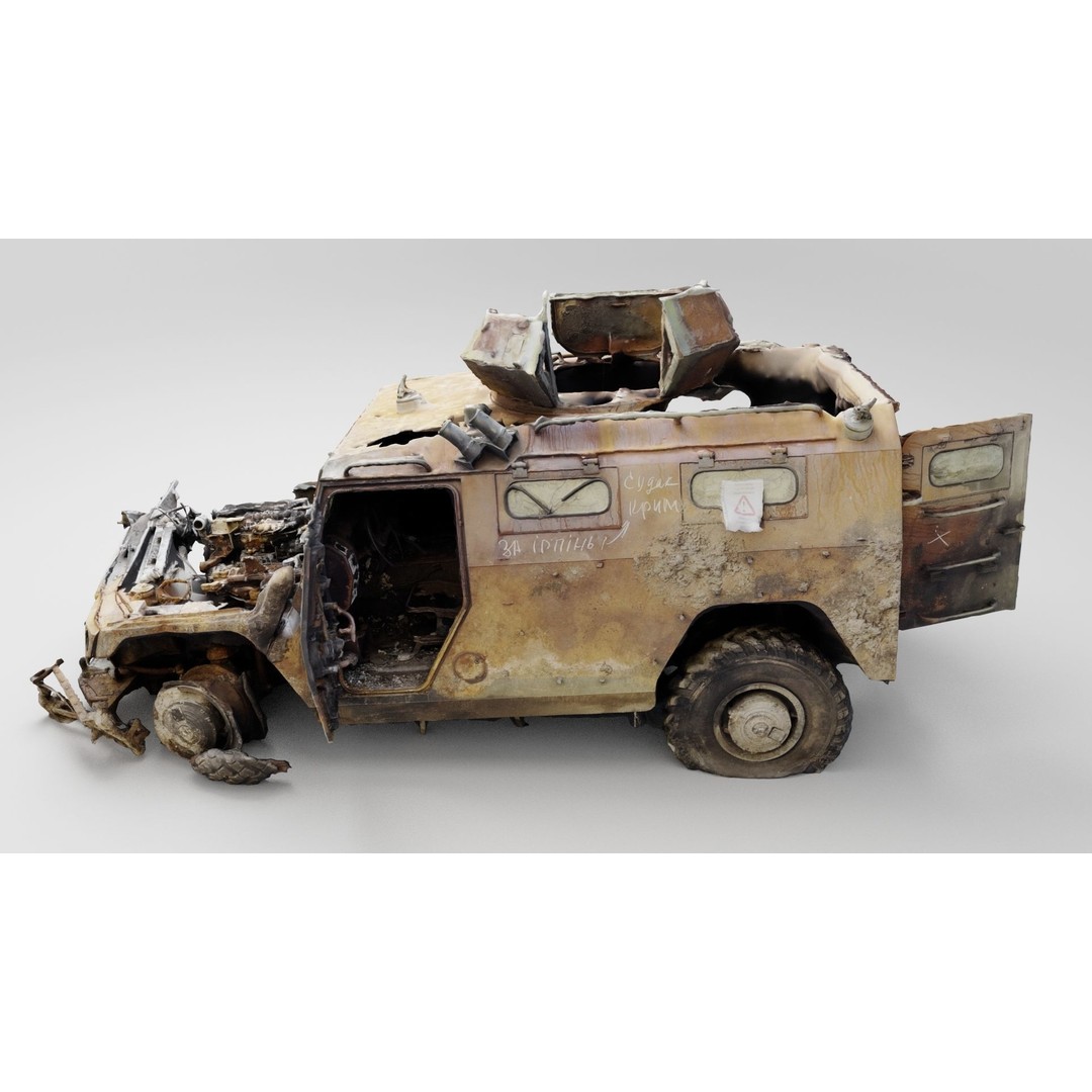 Tigr 3D Model – Destroyed Infantry Mobility Vehicle, FBX - View 4