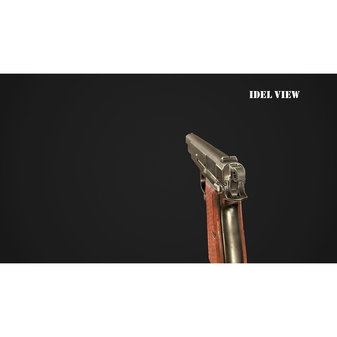 Browning High Power P-35 3D Model – Low Poly Game Ready Asset, FBX - View 16