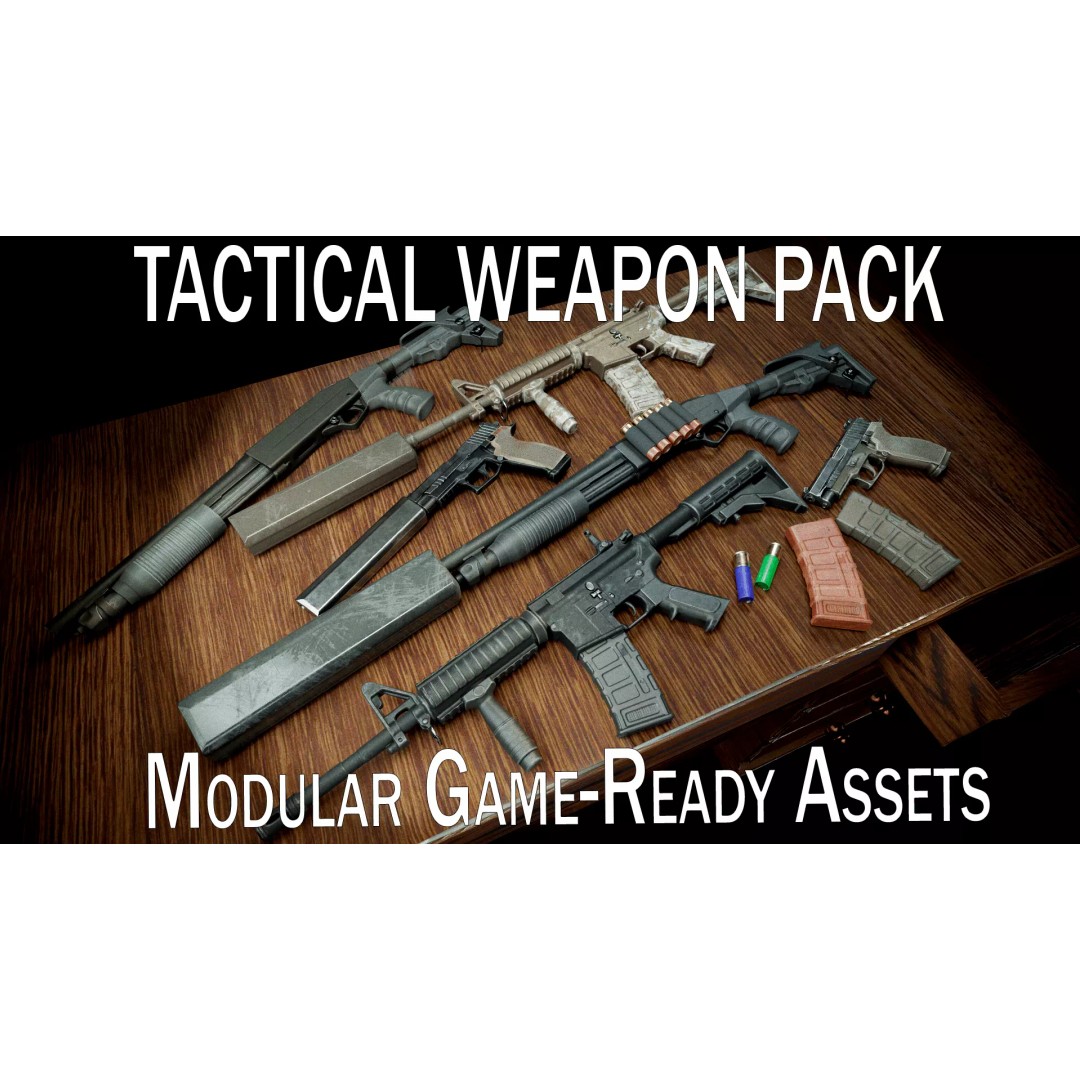 Tactical Weapon Pack 3D Model – Low Poly Game Ready Assets, FBX - View 2