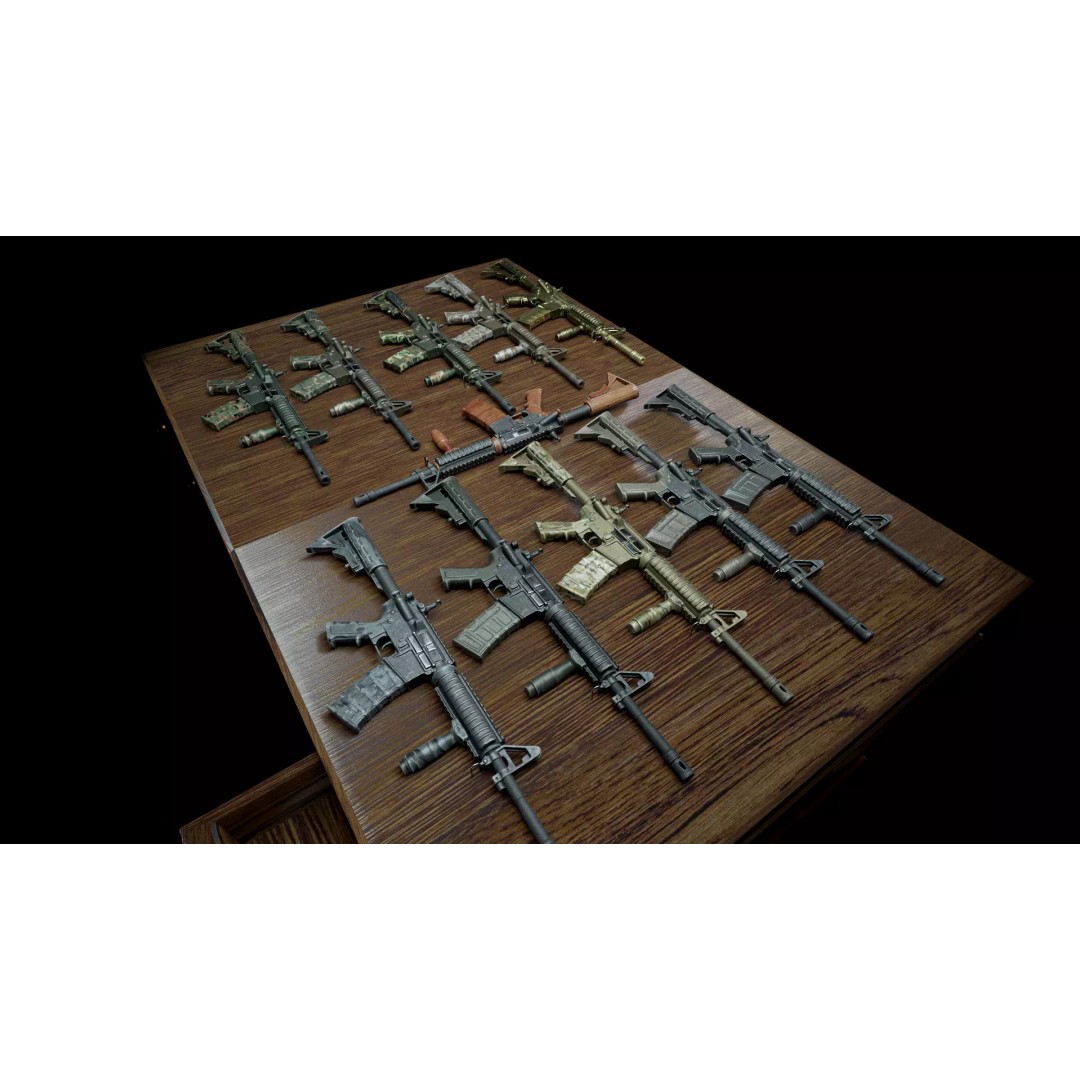 Tactical Weapon Pack 3D Model – Low Poly Game Ready Assets, FBX - View 4