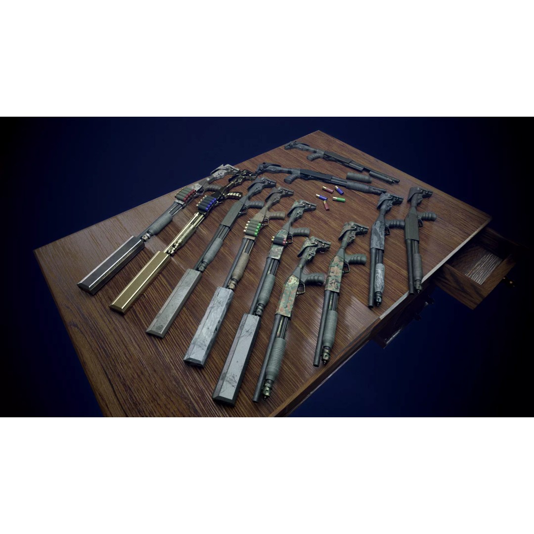 Tactical Weapon Pack 3D Model – Low Poly Game Ready Assets, FBX - View 7