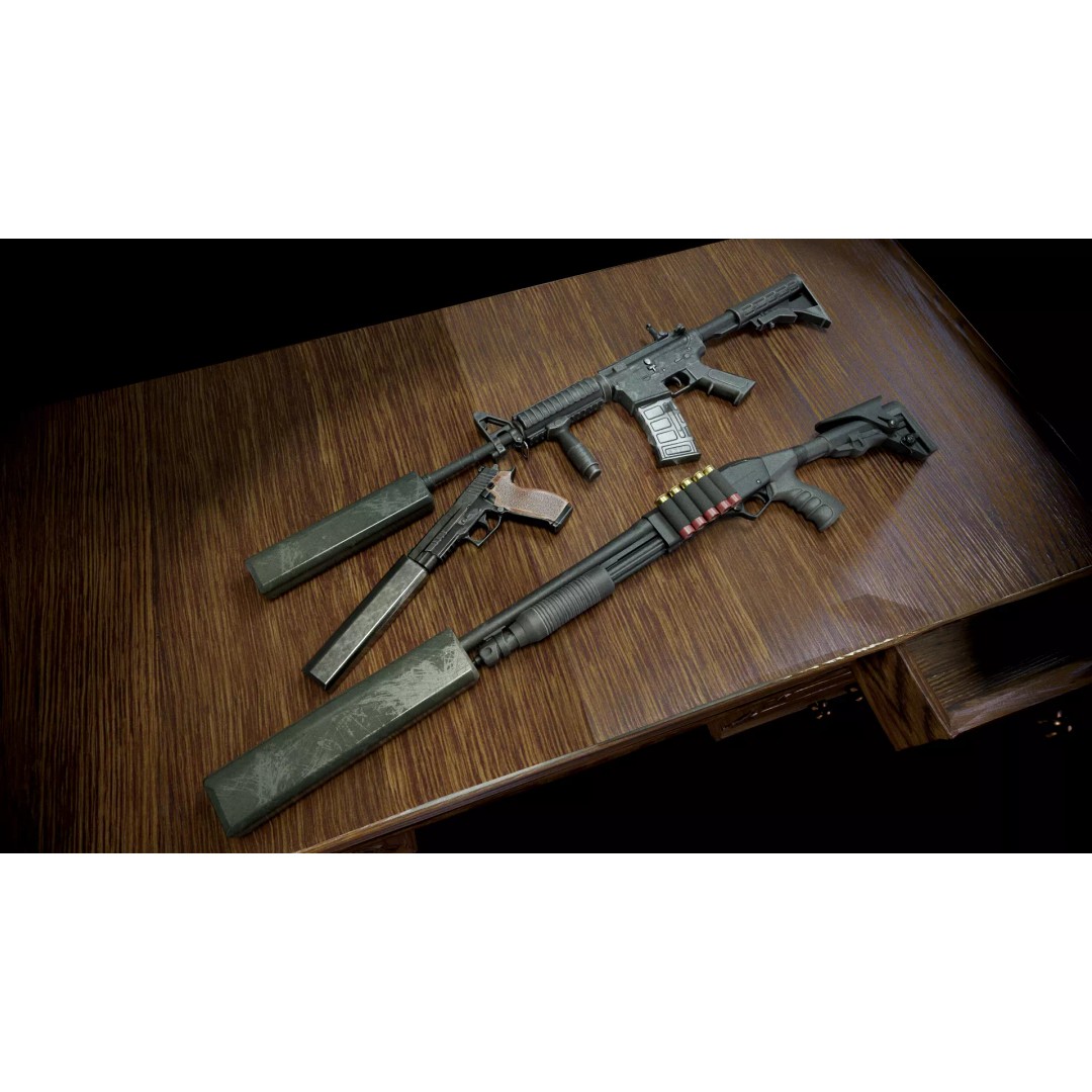 Tactical Weapon Pack 3D Model – Low Poly Game Ready Assets, FBX - View 8
