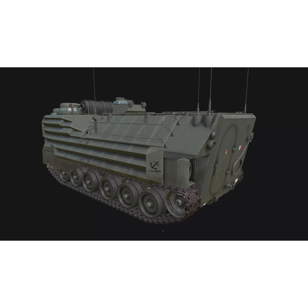 AAVP7A1 Amphibious Tracked Vehicle 3D Model – Low Poly Game Asset, FBX, OBJ - View 12