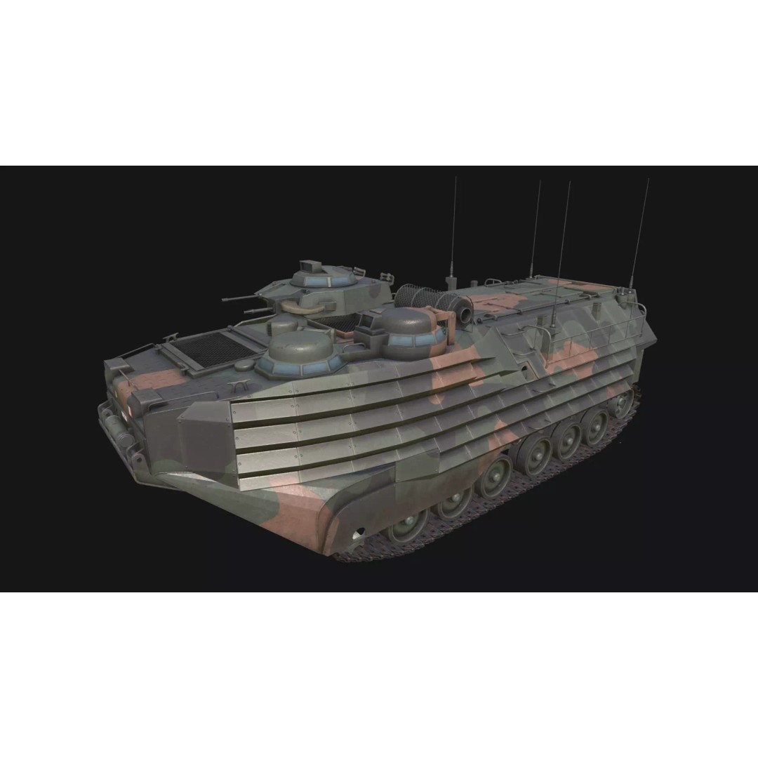 AAVP7A1 Amphibious Tracked Vehicle 3D Model – Low Poly Game Asset, FBX, OBJ - View 13