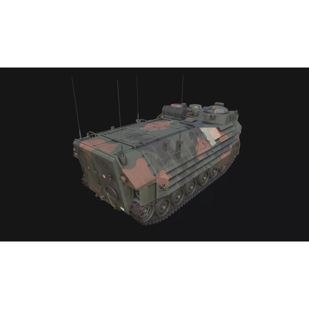 AAVP7A1 Amphibious Tracked Vehicle 3D Model – Low Poly Game Asset, FBX, OBJ - View 14