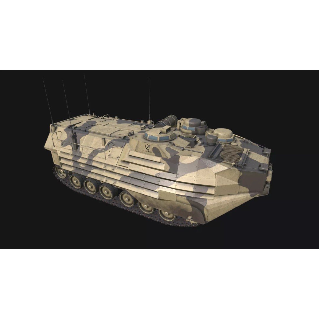 AAVP7A1 Amphibious Tracked Vehicle 3D Model – Low Poly Game Asset, FBX, OBJ - View 15