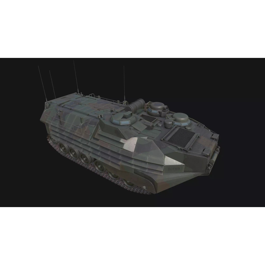 AAVP7A1 Amphibious Tracked Vehicle 3D Model – Low Poly Game Asset, FBX, OBJ - View 2