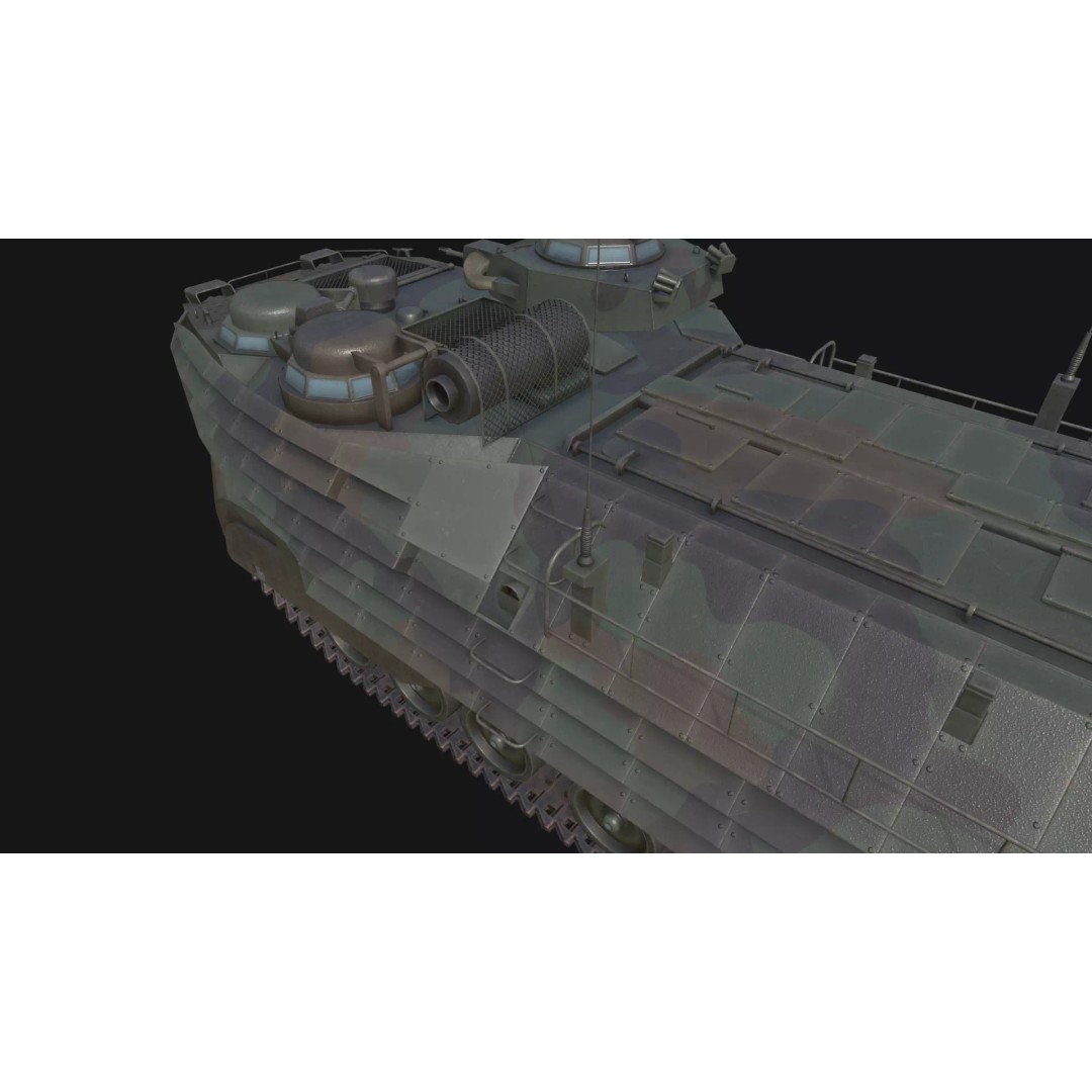 AAVP7A1 Amphibious Tracked Vehicle 3D Model – Low Poly Game Asset, FBX, OBJ - View 3