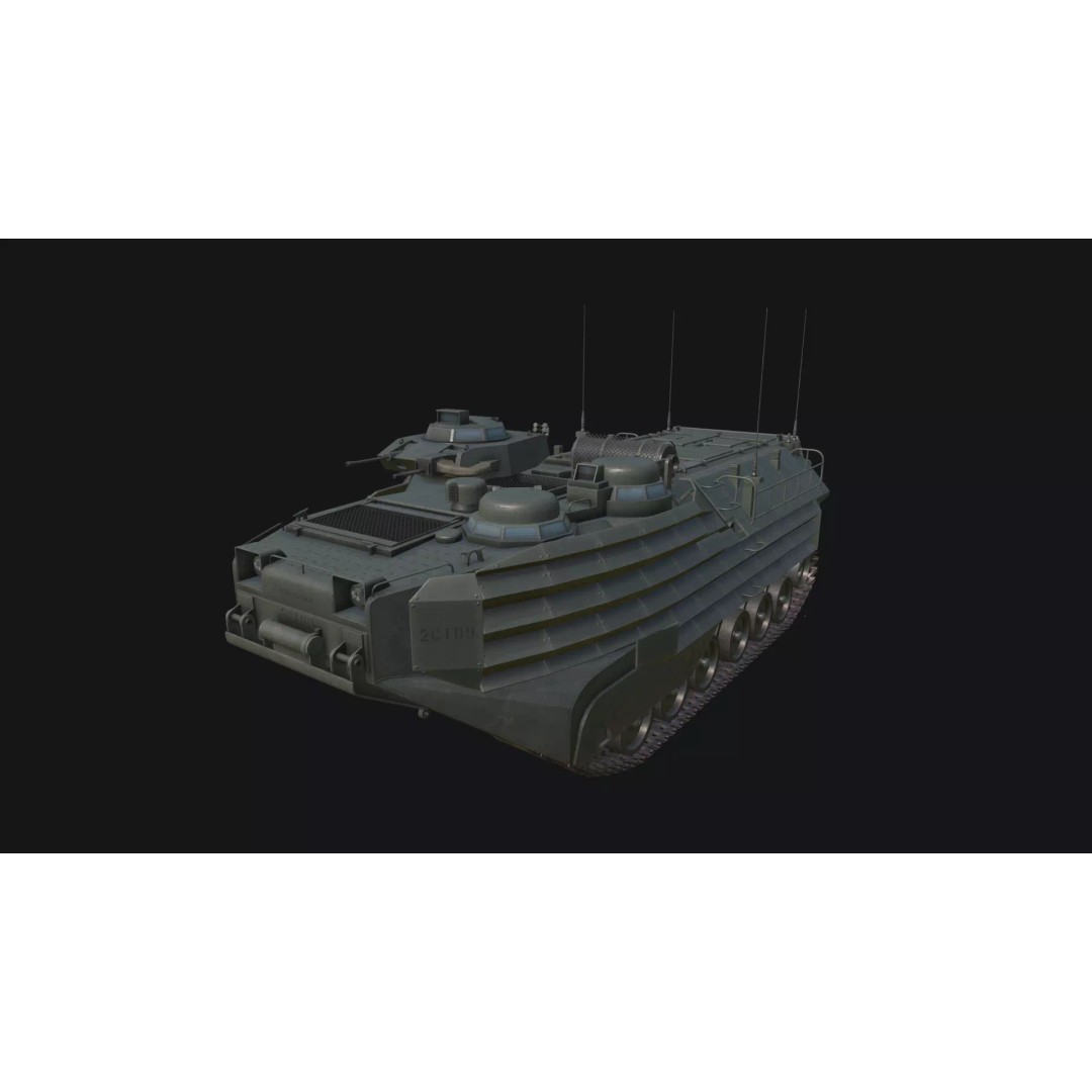 AAVP7A1 Amphibious Tracked Vehicle 3D Model – Low Poly Game Asset, FBX, OBJ - View 4
