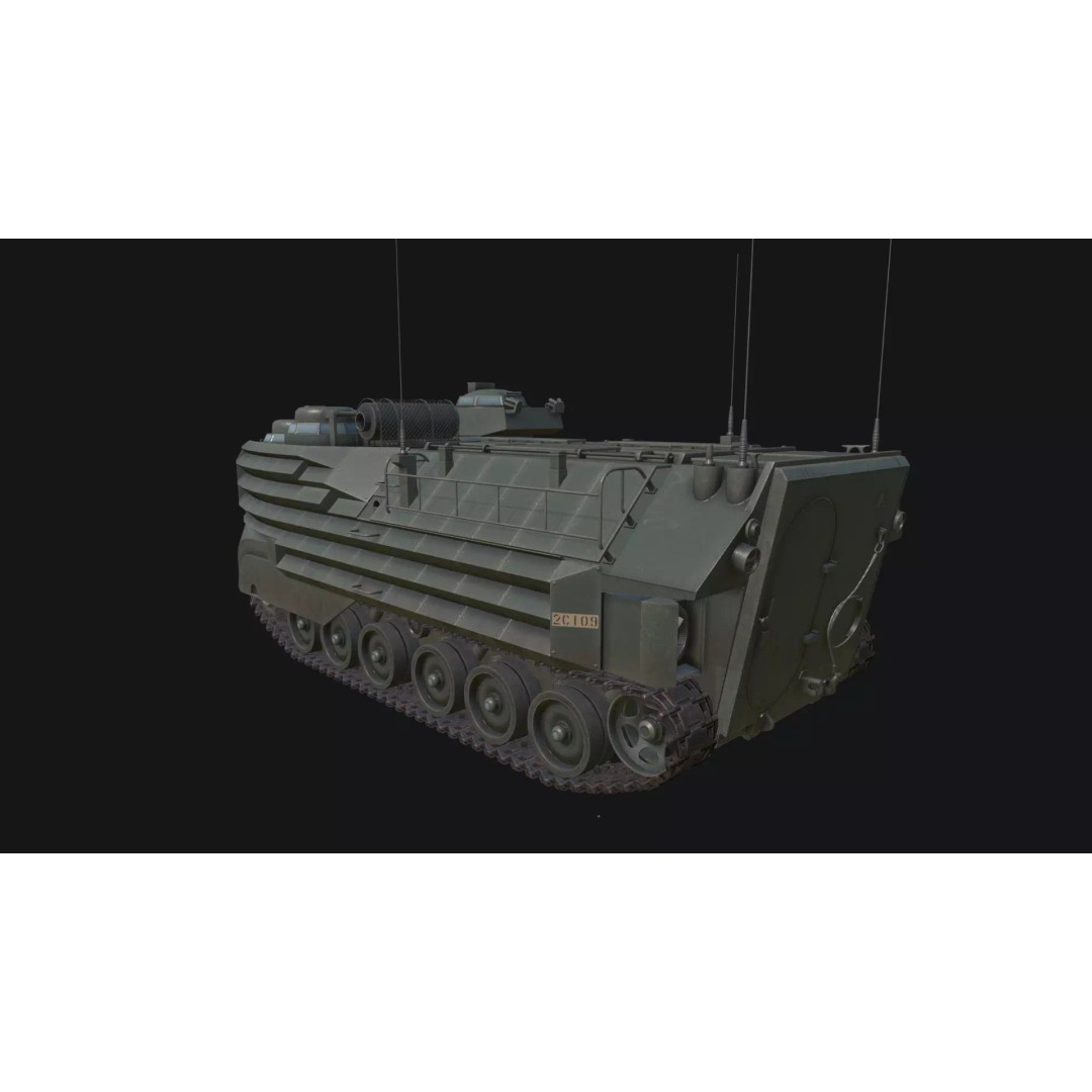 AAVP7A1 Amphibious Tracked Vehicle 3D Model – Low Poly Game Asset, FBX, OBJ - View 5
