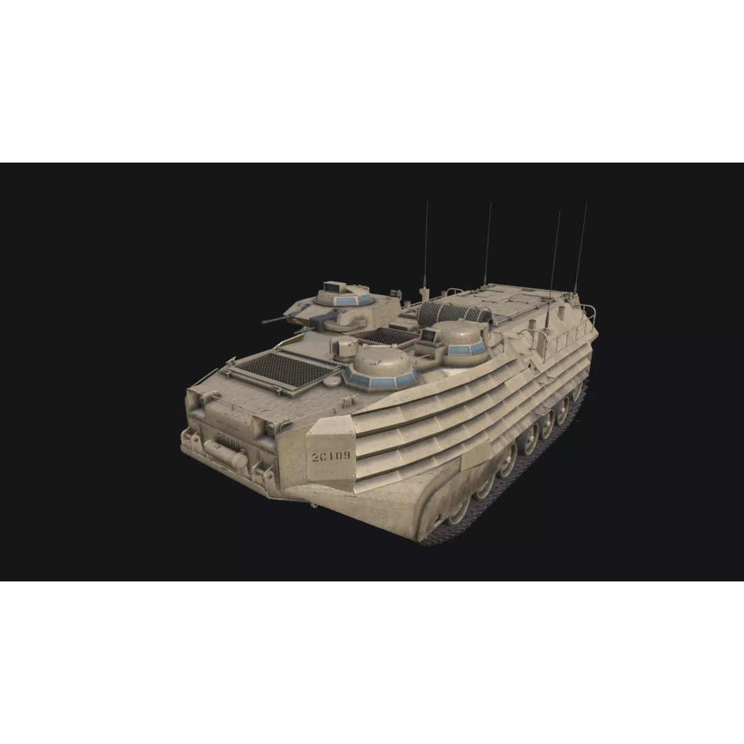AAVP7A1 Amphibious Tracked Vehicle 3D Model – Low Poly Game Asset, FBX, OBJ - View 6
