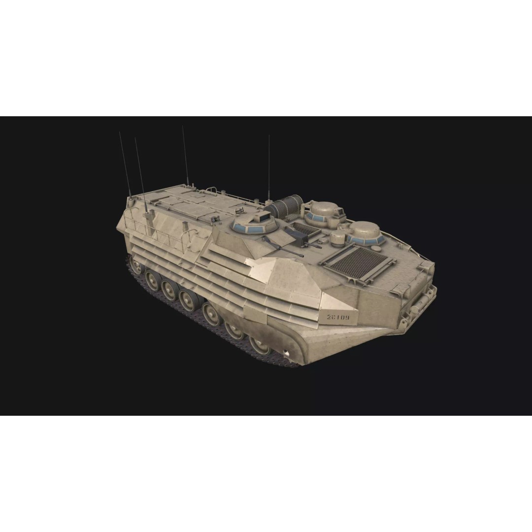 AAVP7A1 Amphibious Tracked Vehicle 3D Model – Low Poly Game Asset, FBX, OBJ - View 7