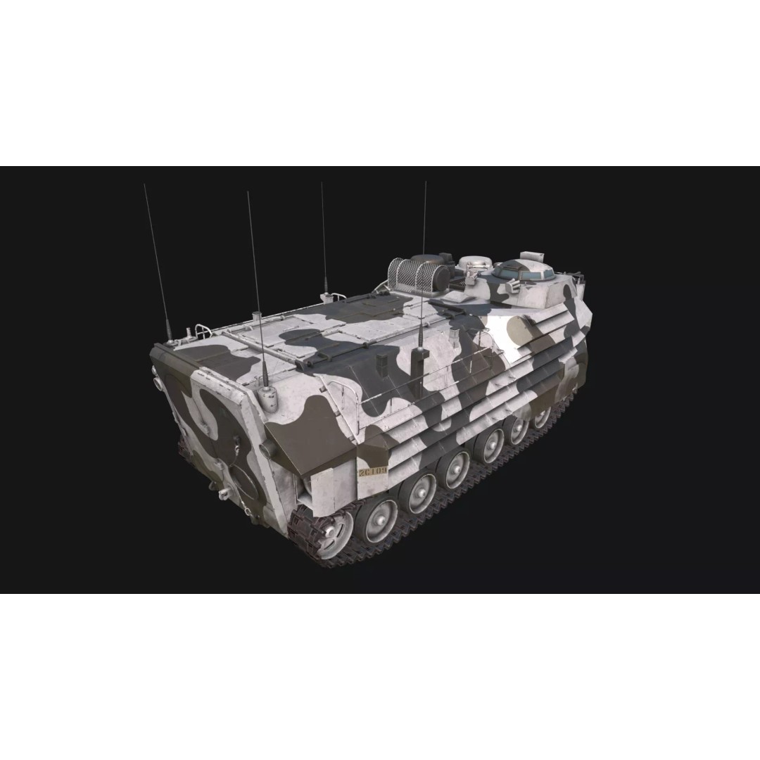AAVP7A1 Amphibious Tracked Vehicle 3D Model – Low Poly Game Asset, FBX, OBJ - View 8