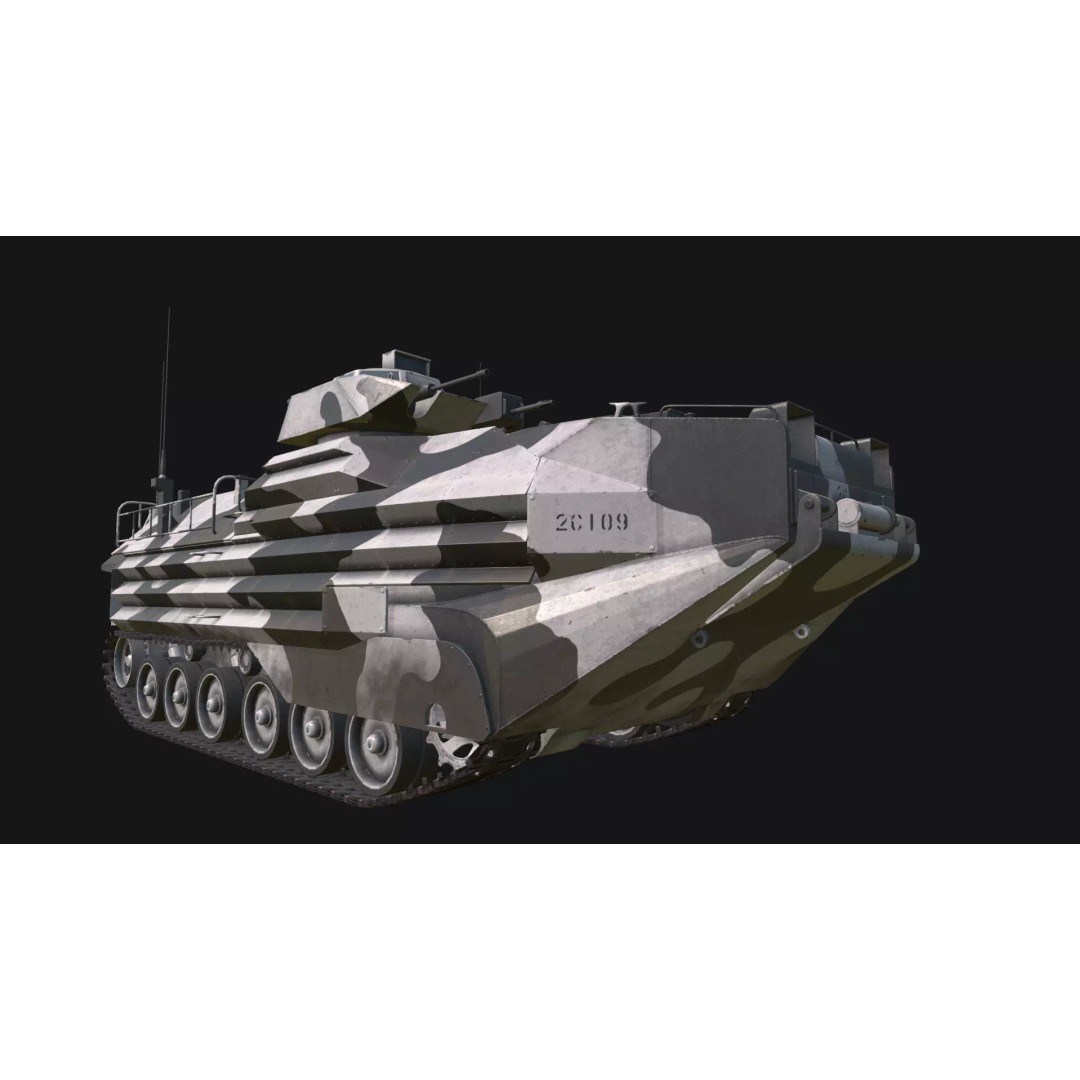 AAVP7A1 Amphibious Tracked Vehicle 3D Model – Low Poly Game Asset, FBX, OBJ - View 9