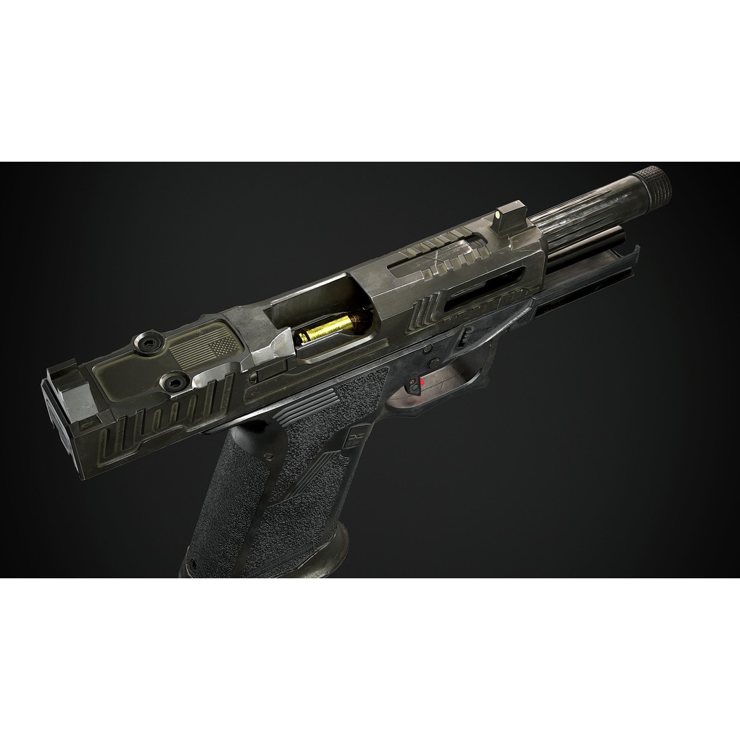 Faxon FX-19 Hellfire 3D Model – Low Poly Game-Ready Gun, FBX, OBJ - View 10
