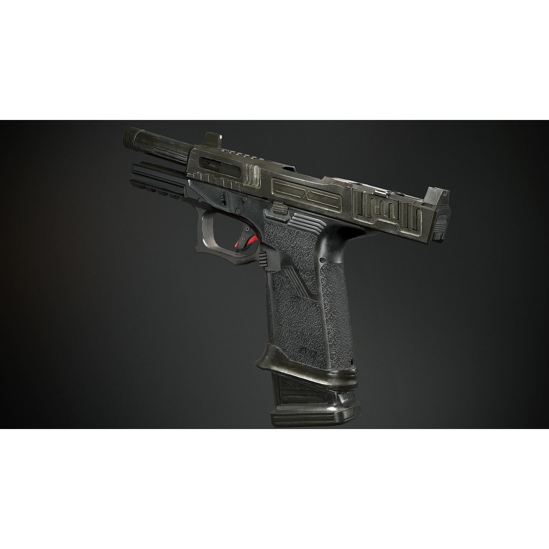 Faxon FX-19 Hellfire 3D Model – Low Poly Game-Ready Gun, FBX, OBJ - View 11