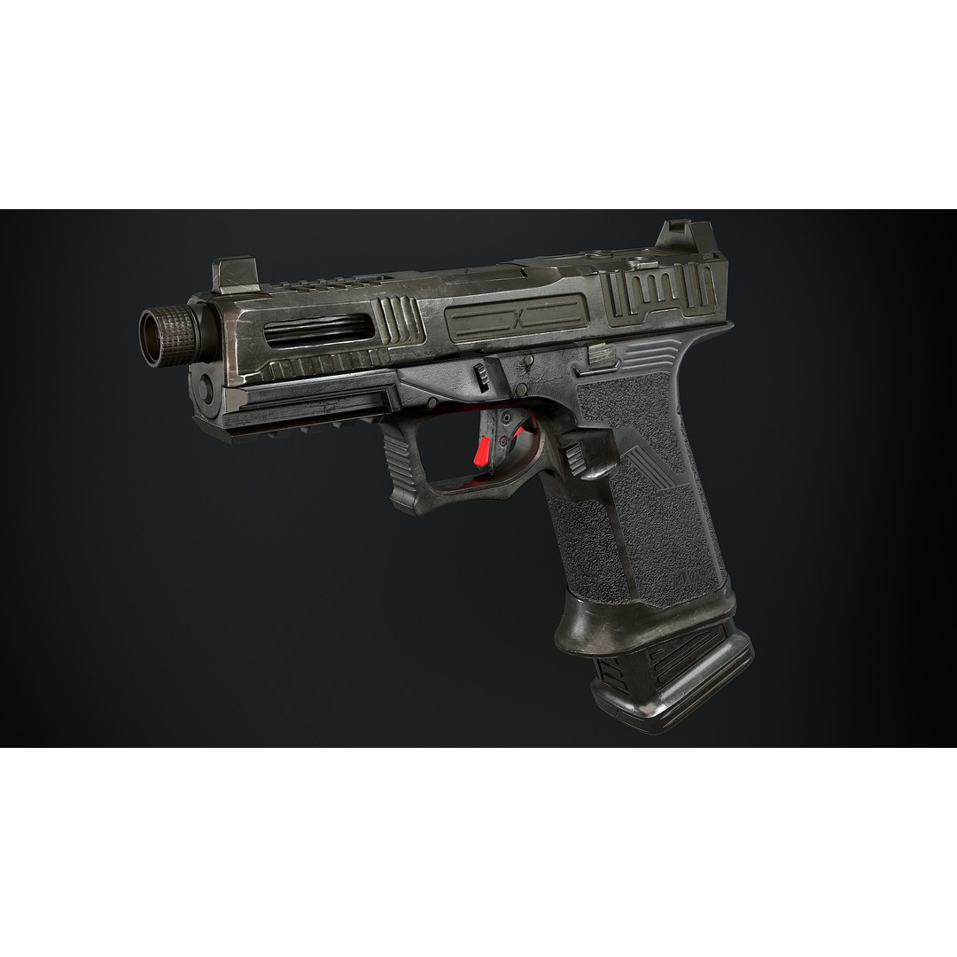 Faxon FX-19 Hellfire 3D Model – Low Poly Game-Ready Gun, FBX, OBJ - View 5