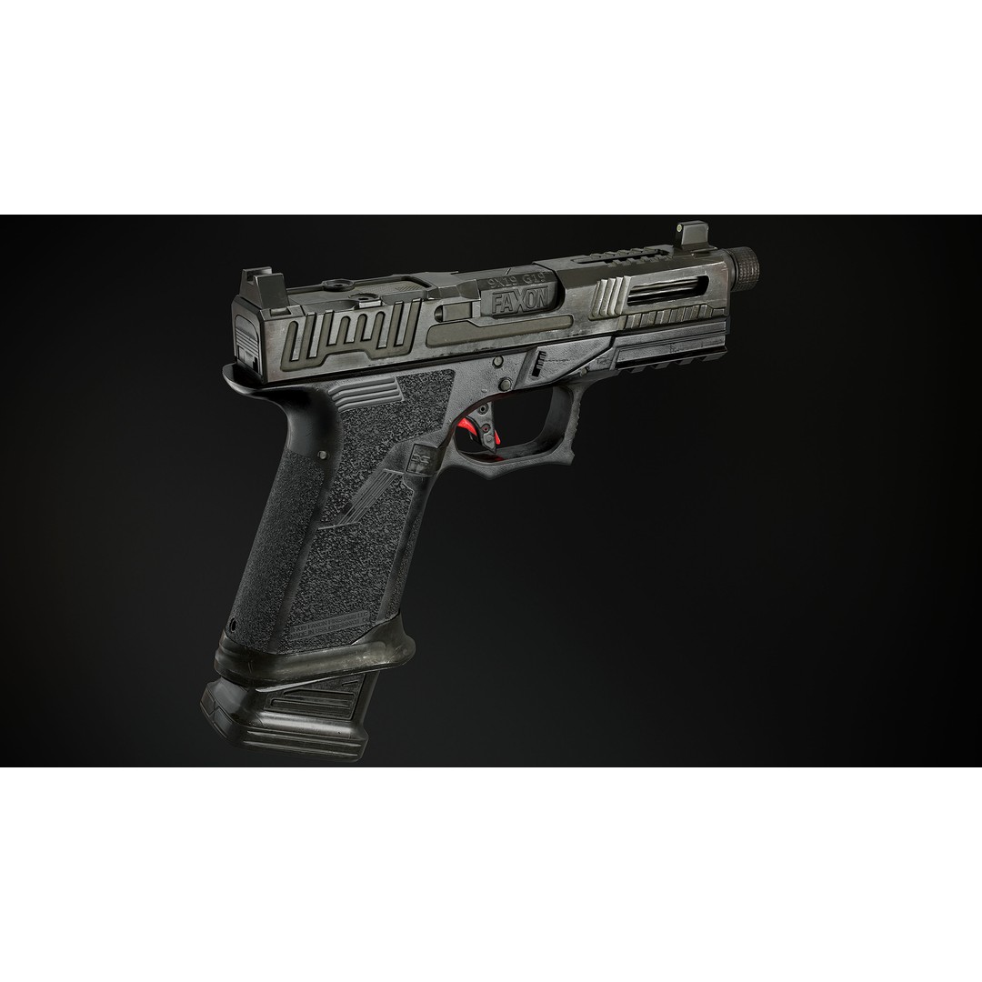 Faxon FX-19 Hellfire 3D Model – Low Poly Game-Ready Gun, FBX, OBJ - View 6