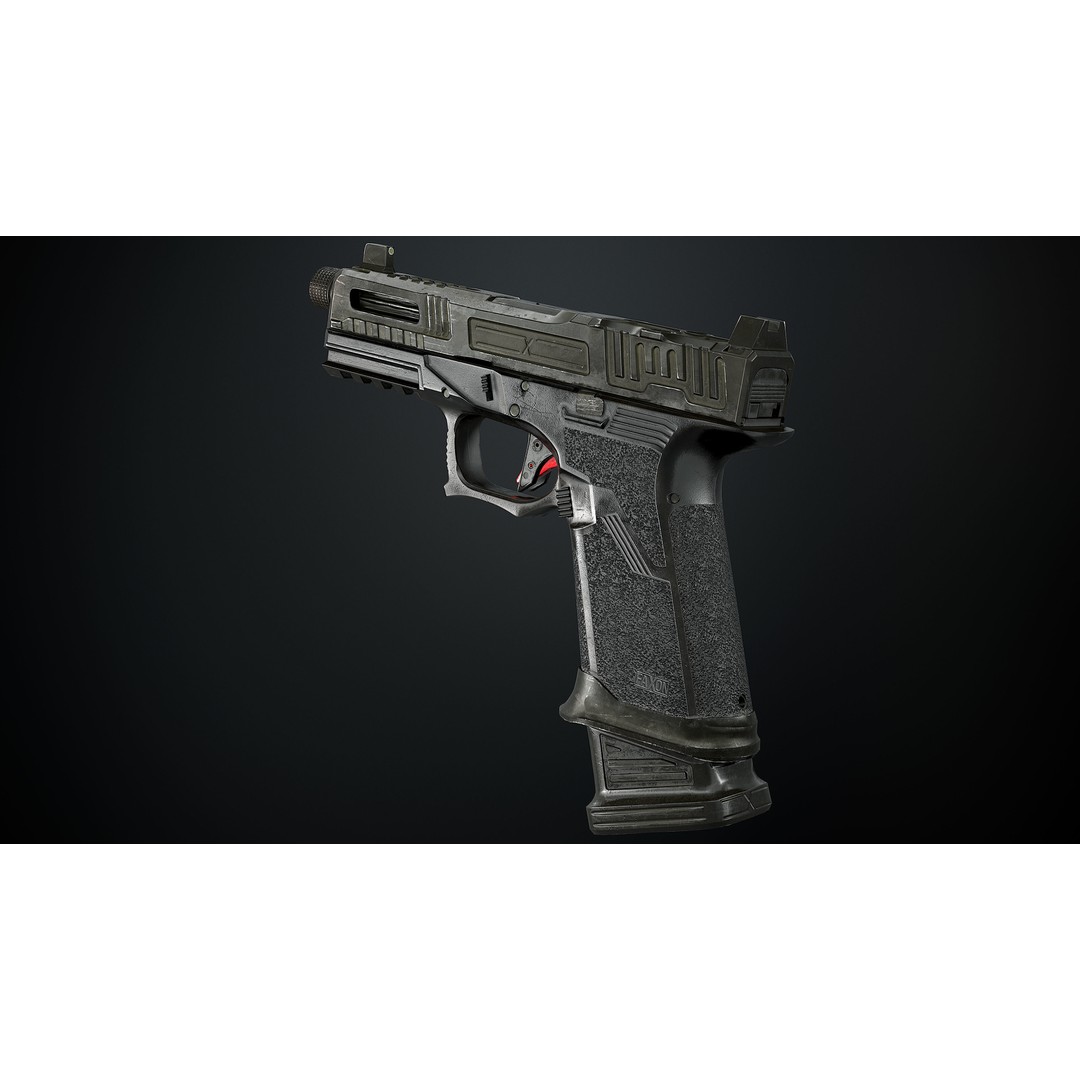 Faxon FX-19 Hellfire 3D Model – Low Poly Game-Ready Gun, FBX, OBJ - View 7