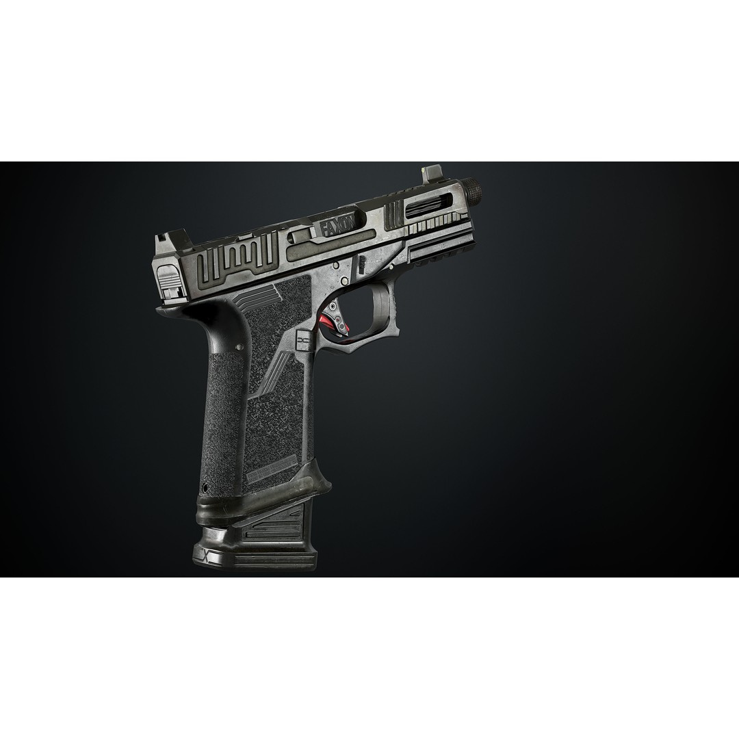 Faxon FX-19 Hellfire 3D Model – Low Poly Game-Ready Gun, FBX, OBJ - View 8