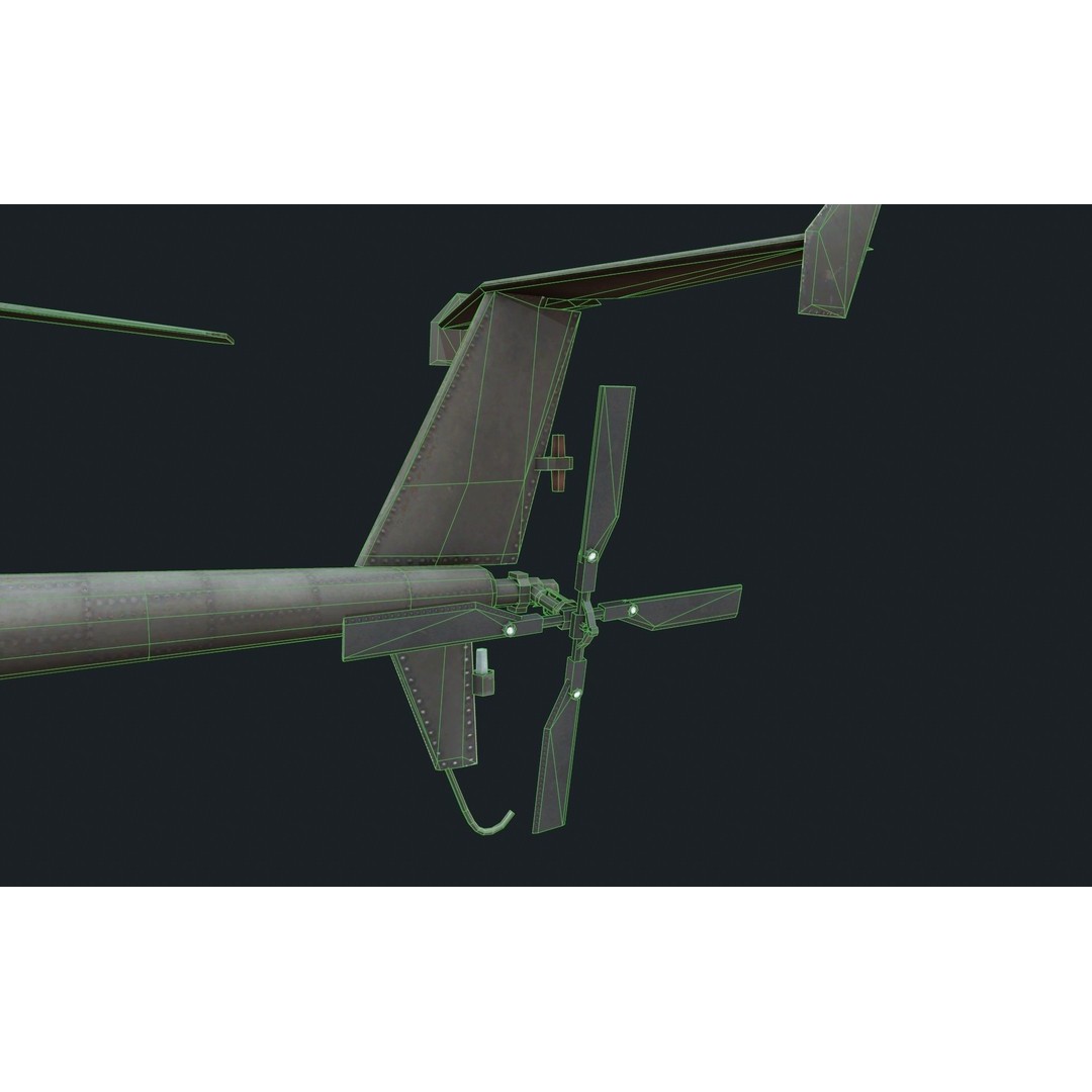 Boeing AH-6 3D Model – Low Poly Helicopter Gunship, FBX, Blender