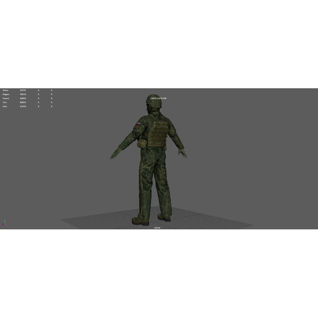 Soldier 3D Model – Camouflage Military Character, FBX, PBR Textures - View 13