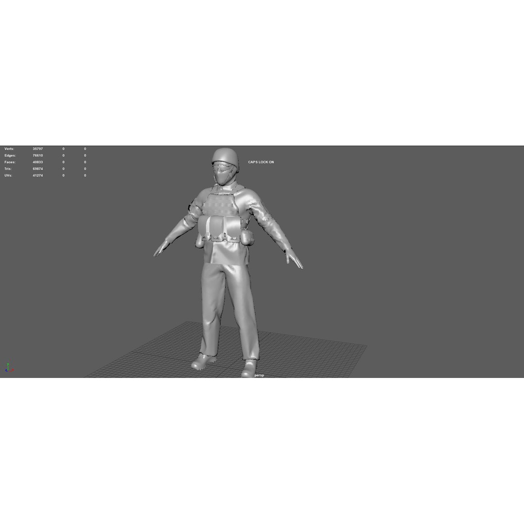 Soldier 3D Model – Camouflage Military Character, FBX, PBR Textures - View 14