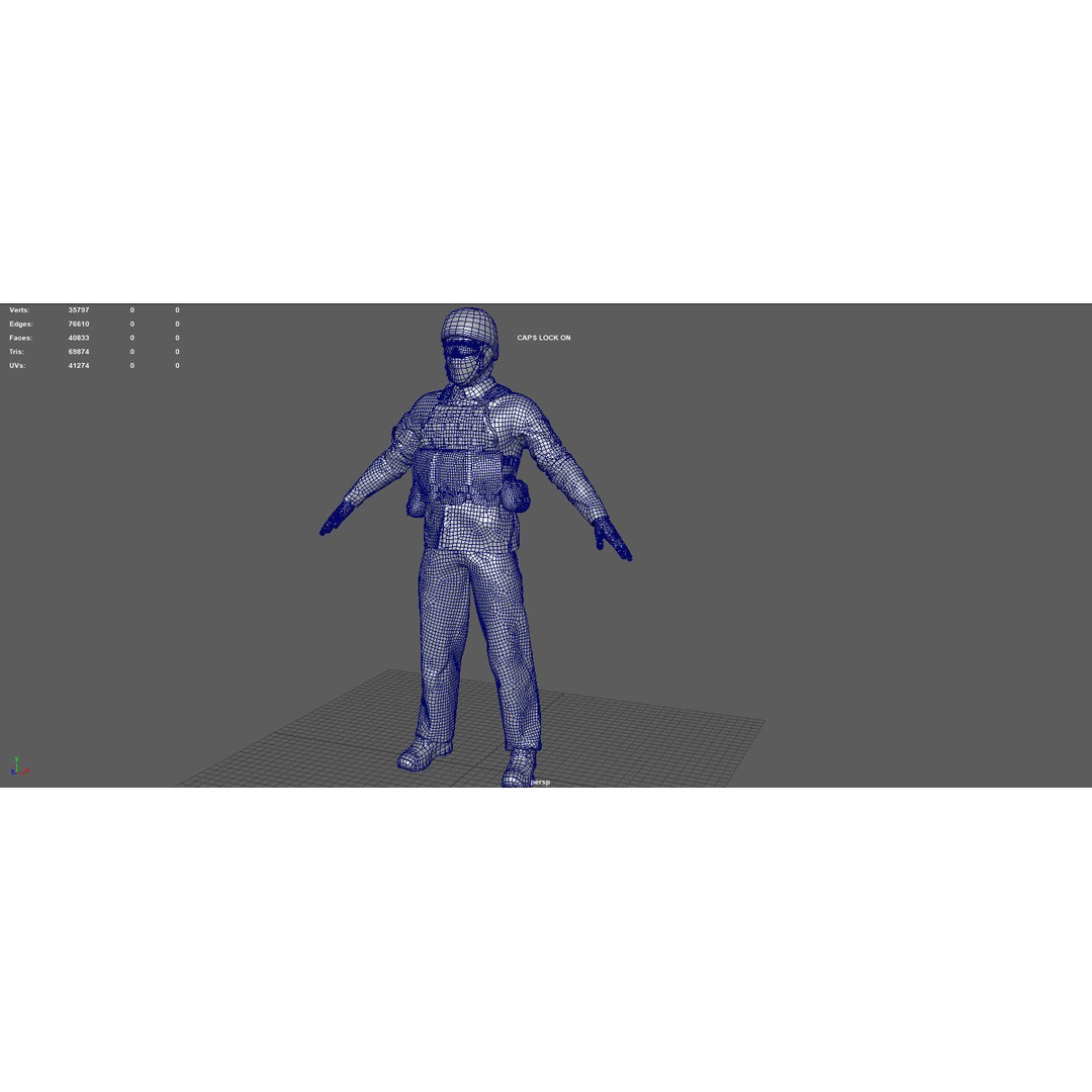 Soldier 3D Model – Camouflage Military Character, FBX, PBR Textures - View 15