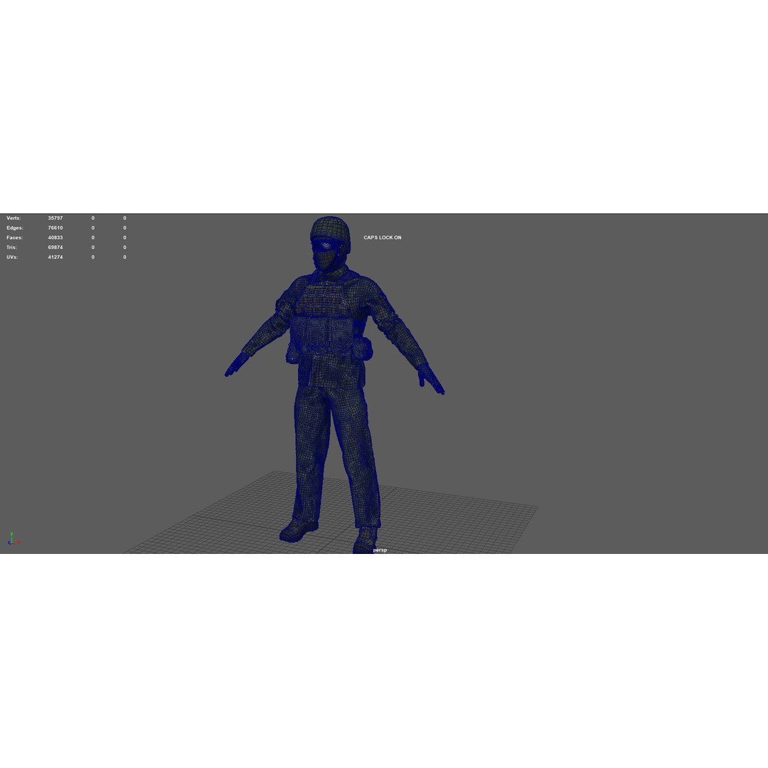 Soldier 3D Model – Camouflage Military Character, FBX, PBR Textures - View 16