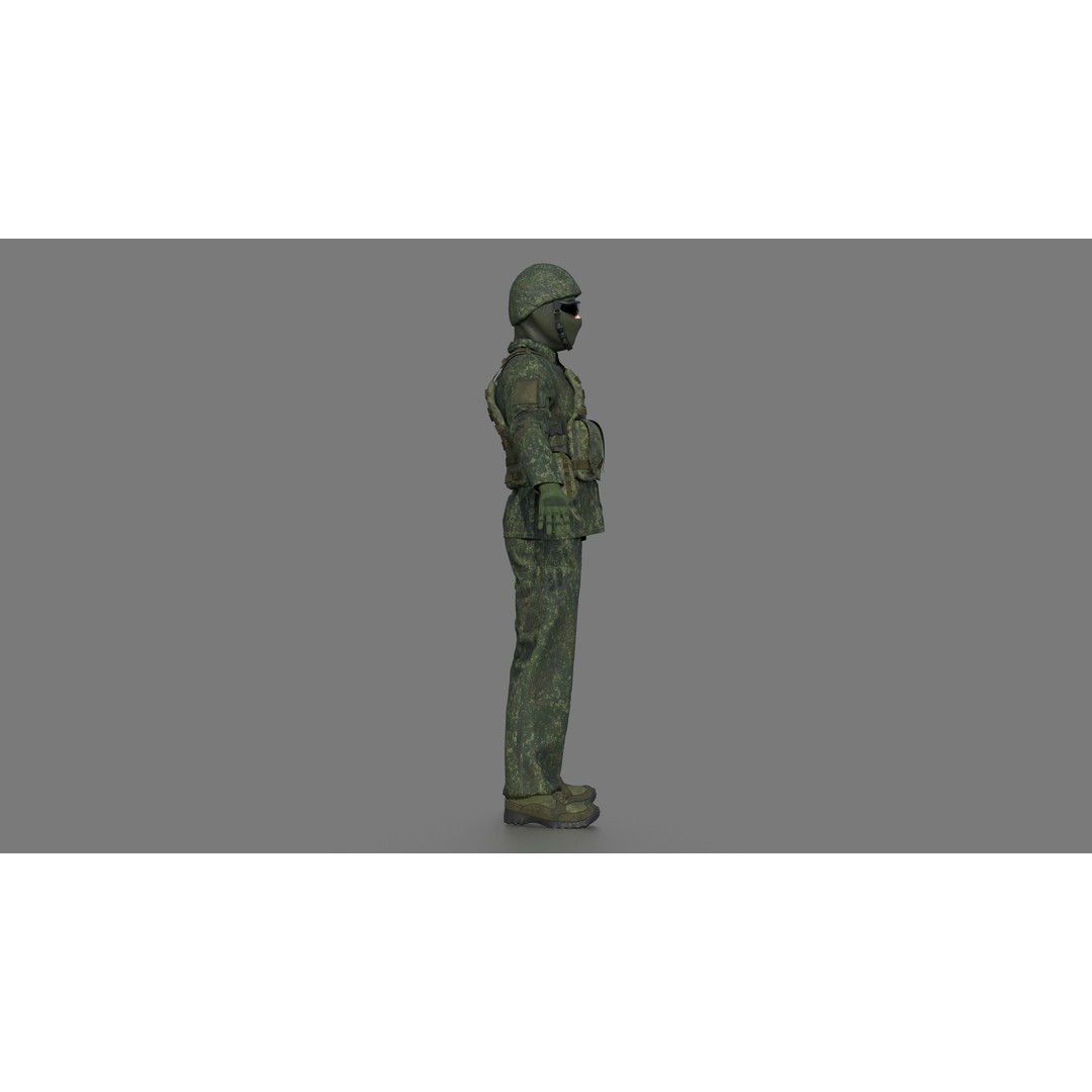 Soldier 3D Model – Camouflage Military Character, FBX, PBR Textures - View 5