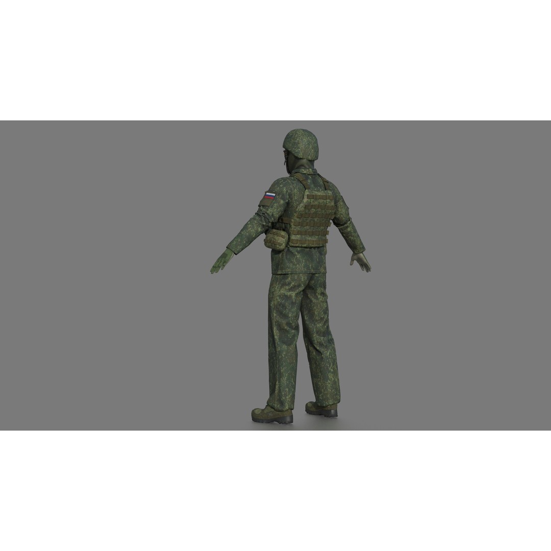Soldier 3D Model – Camouflage Military Character, FBX, PBR Textures - View 8