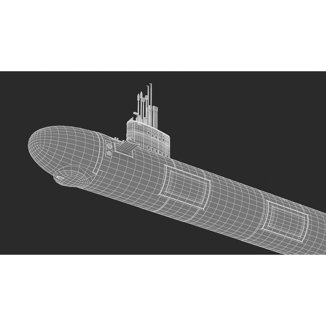 Virginia Class Submarine 3D Model – High Poly Game Asset, FBX, PBR