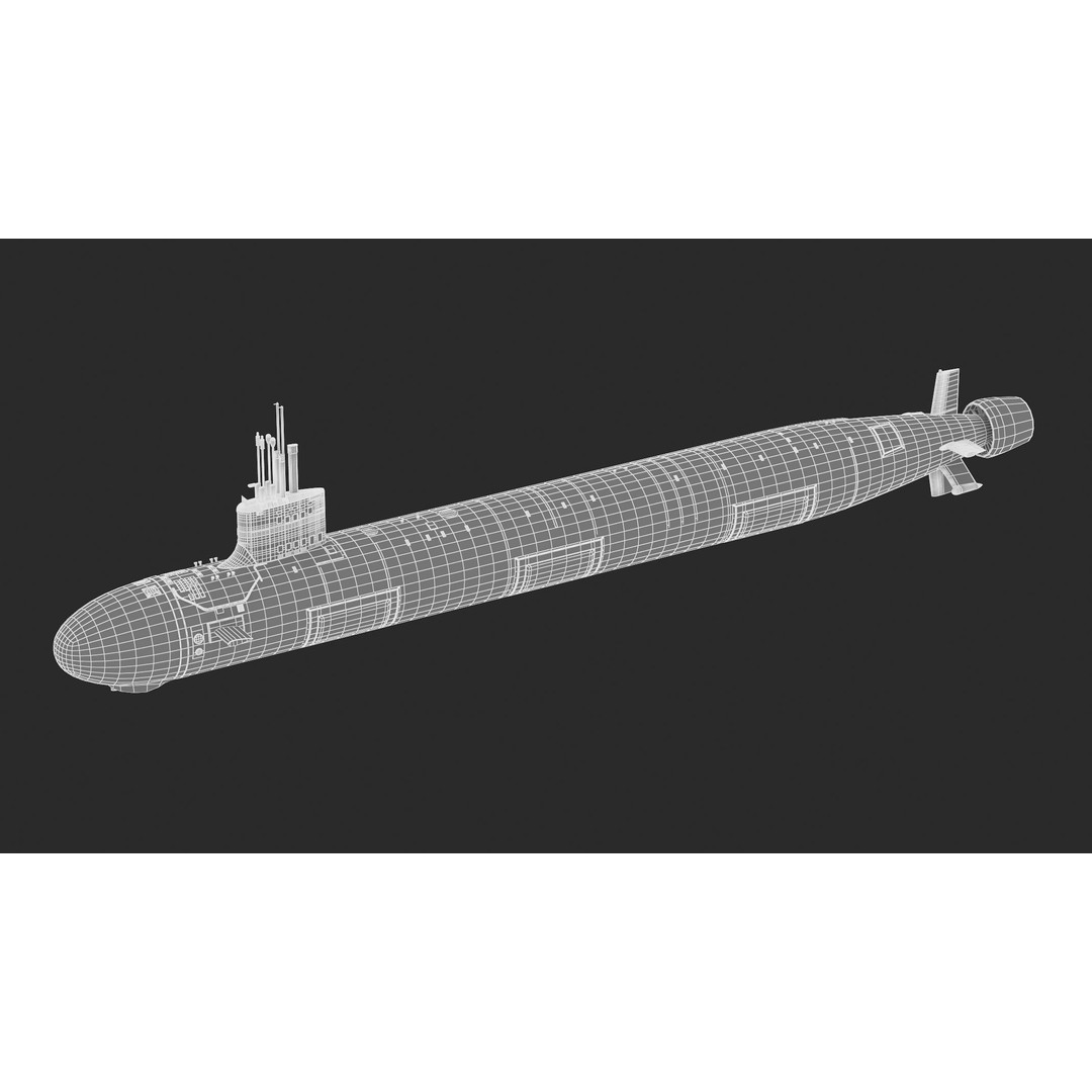 Virginia Class Submarine 3D Model – High Poly Game Asset, FBX, PBR - View 12