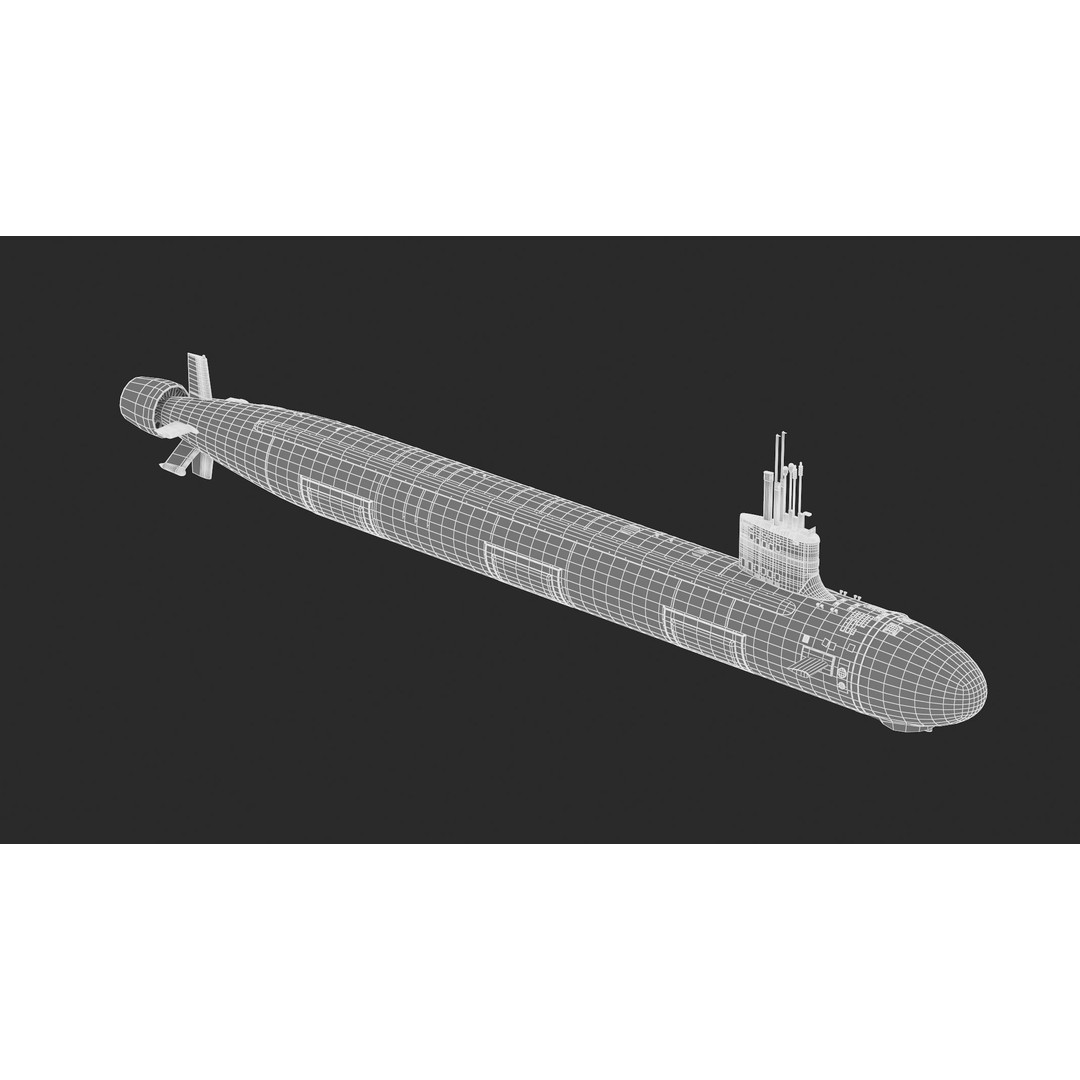 Virginia Class Submarine 3D Model – High Poly Game Asset, FBX, PBR - View 13