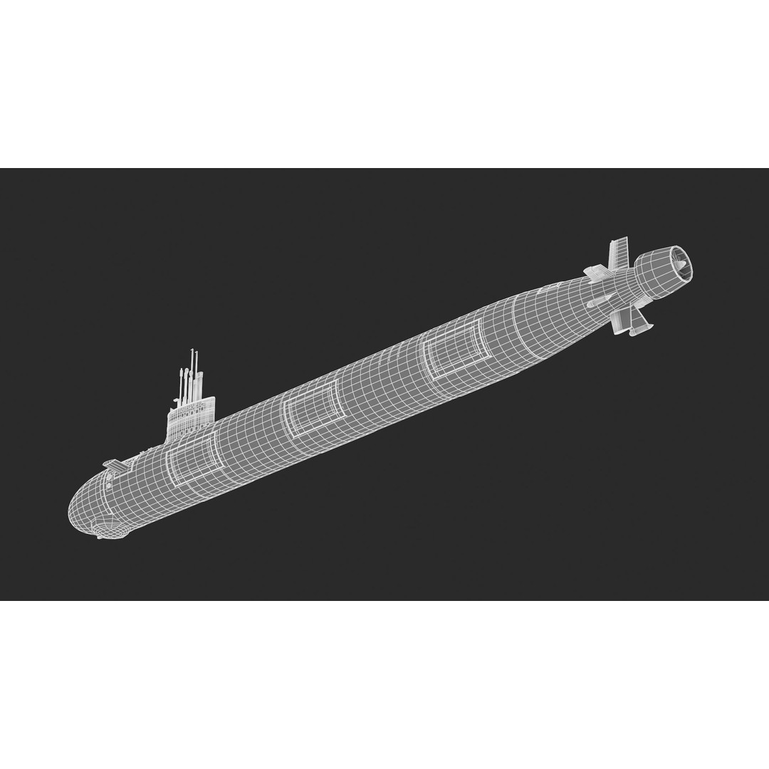 Virginia Class Submarine 3D Model – High Poly Game Asset, FBX, PBR - View 15