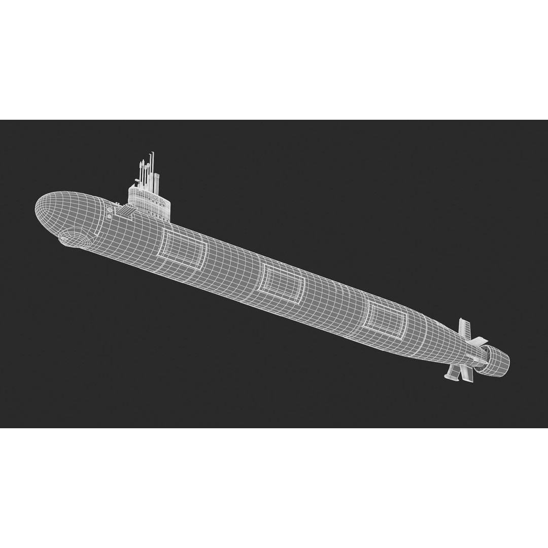 Virginia Class Submarine 3D Model – High Poly Game Asset, FBX, PBR - View 16
