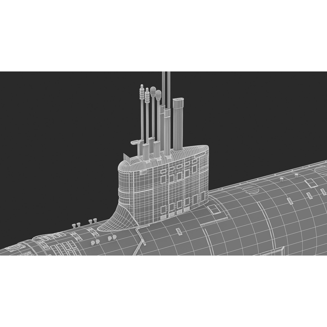Virginia Class Submarine 3D Model – High Poly Game Asset, FBX, PBR - View 17