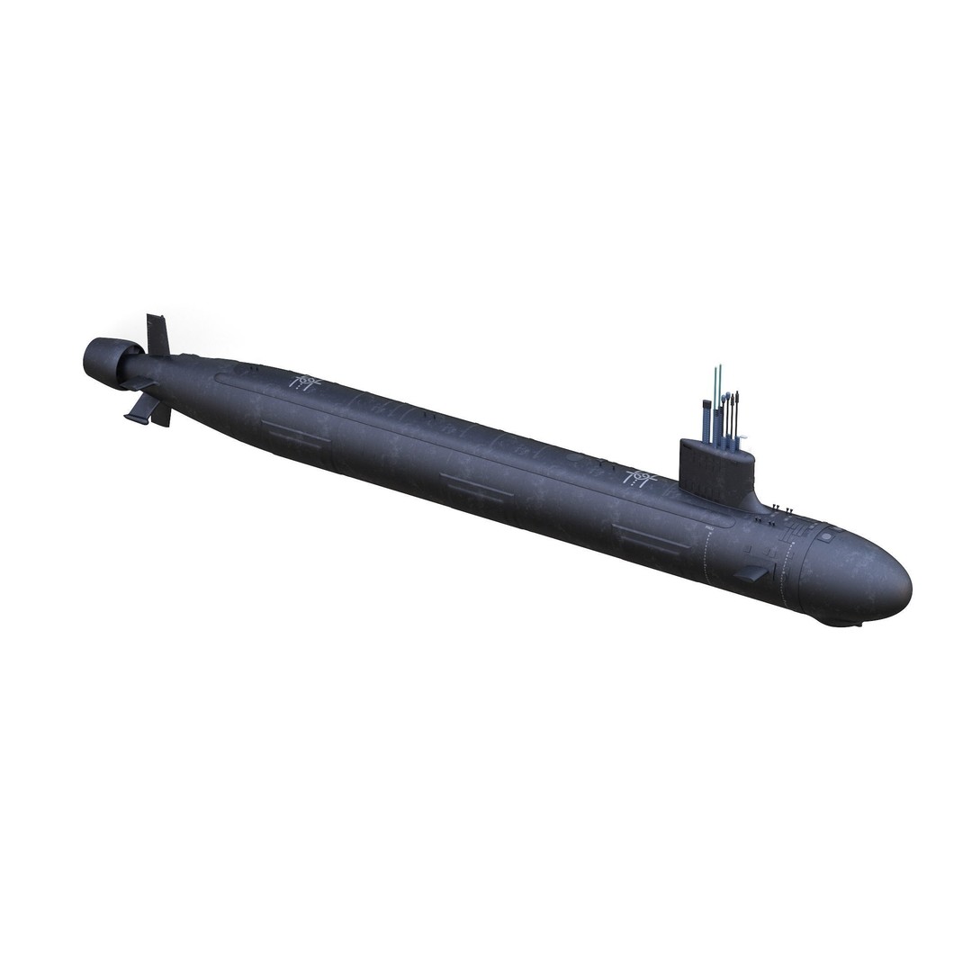 Virginia Class Submarine 3D Model – High Poly Game Asset, FBX, PBR - View 3