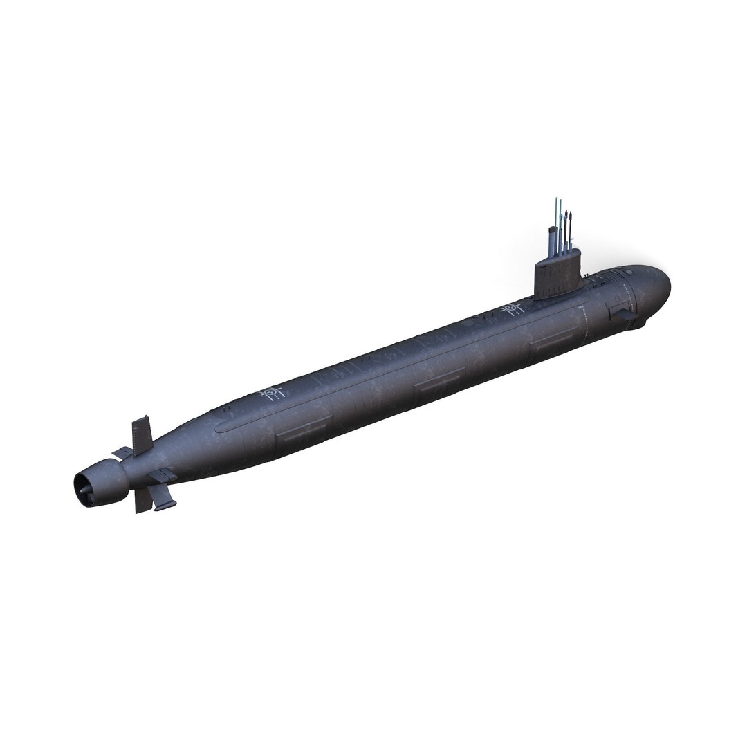 Virginia Class Submarine 3D Model – High Poly Game Asset, FBX, PBR - View 4