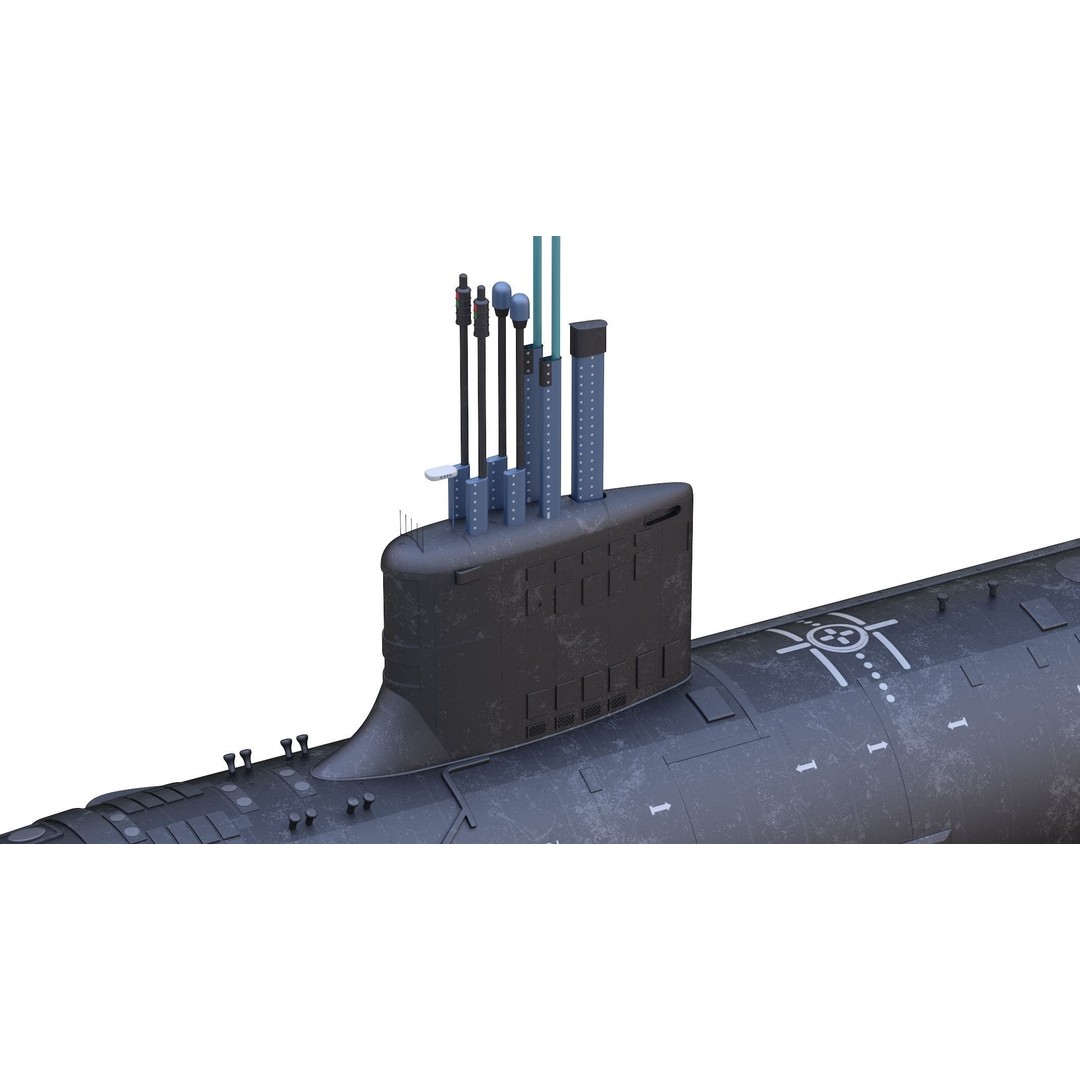 Virginia Class Submarine 3D Model – High Poly Game Asset, FBX, PBR - View 7