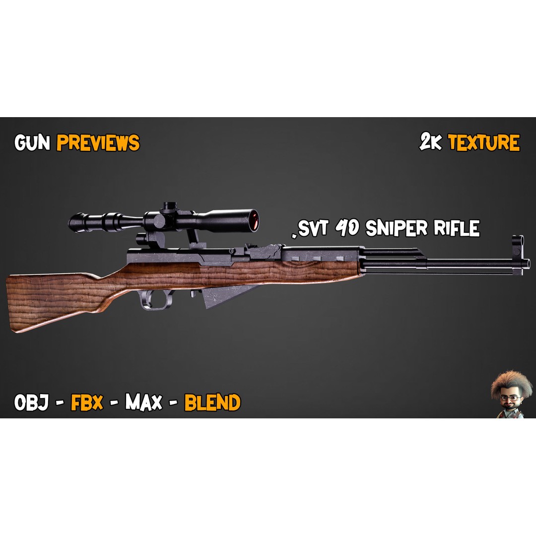 55 Game-Ready Guns 3D Model – Low-Poly Weapons Pack, FBX, OBJ - View 14