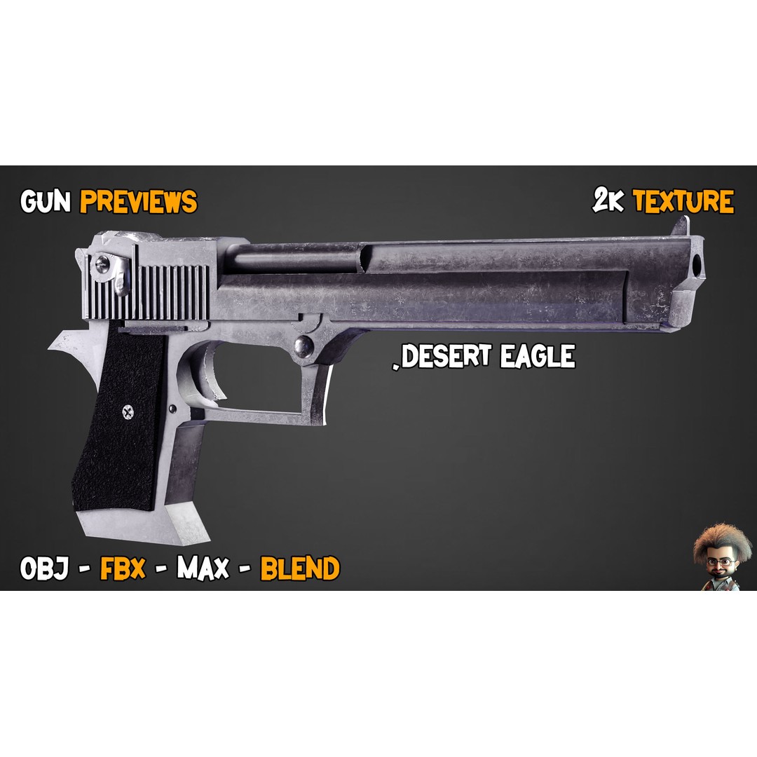 55 Game-Ready Guns 3D Model – Low-Poly Weapons Pack, FBX, OBJ - View 21