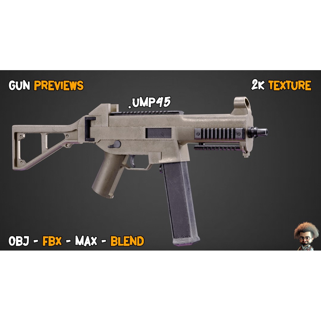 55 Game-Ready Guns 3D Model – Low-Poly Weapons Pack, FBX, OBJ - View 22