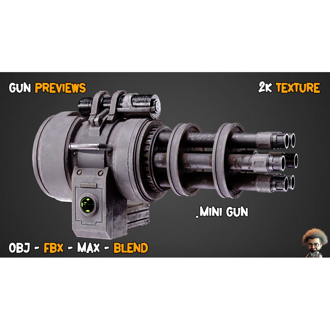 55 Game-Ready Guns 3D Model – Low-Poly Weapons Pack, FBX, OBJ - View 23