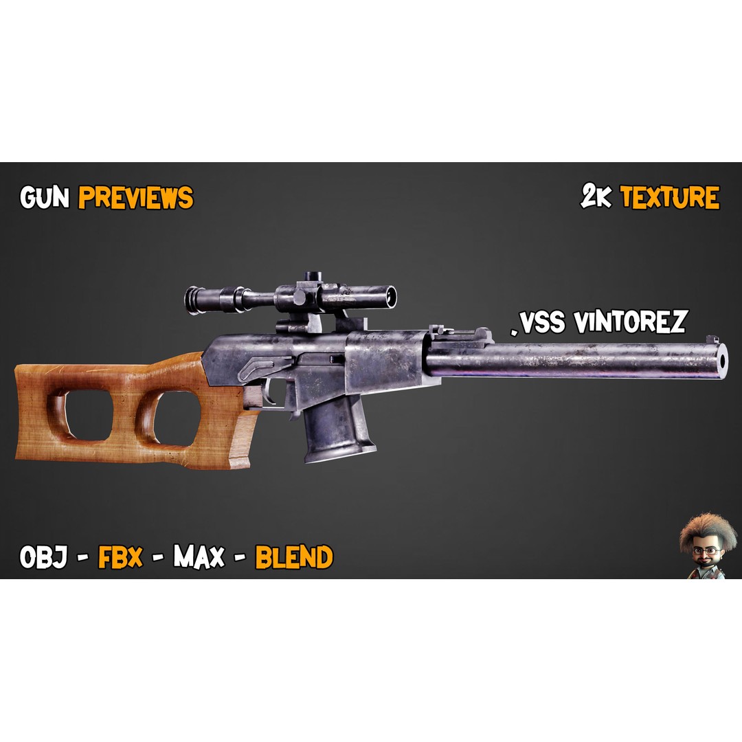 55 Game-Ready Guns 3D Model – Low-Poly Weapons Pack, FBX, OBJ - View 29