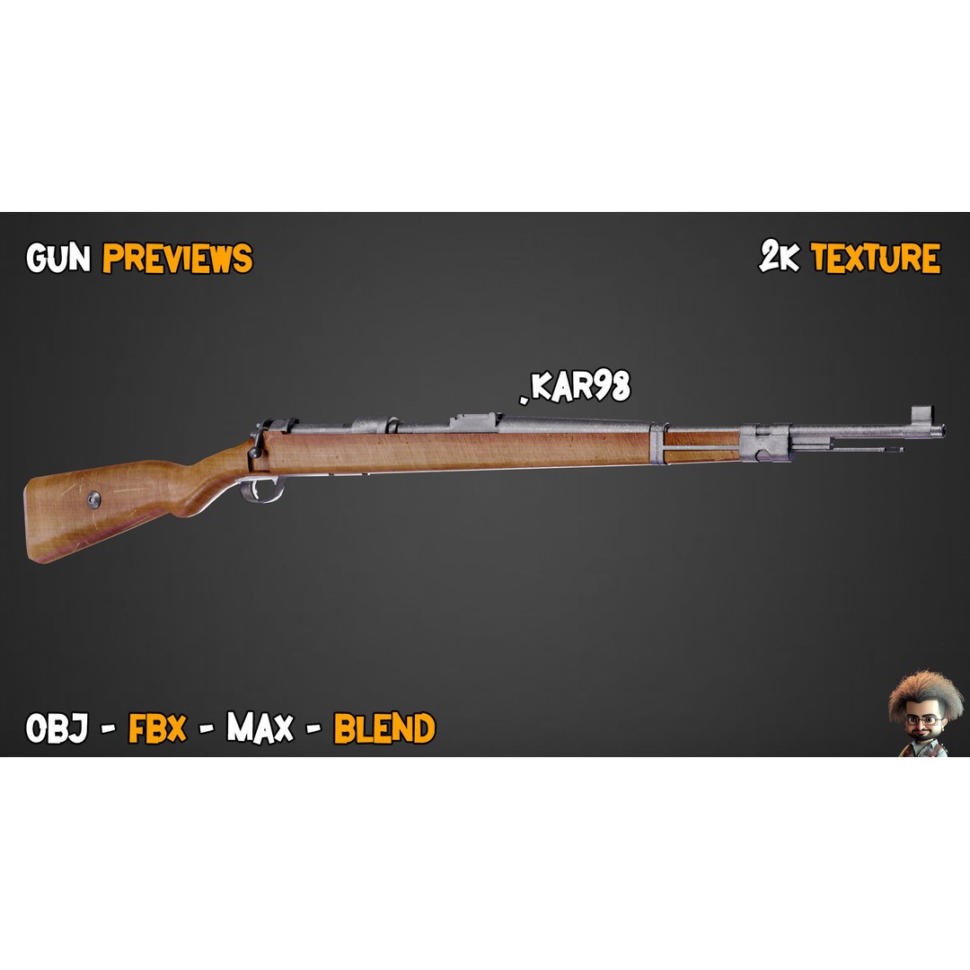 55 Game-Ready Guns 3D Model – Low-Poly Weapons Pack, FBX, OBJ - View 3
