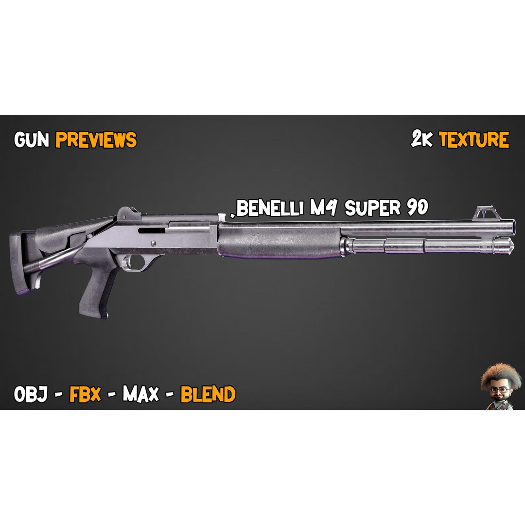 55 Game-Ready Guns 3D Model – Low-Poly Weapons Pack, FBX, OBJ - View 35