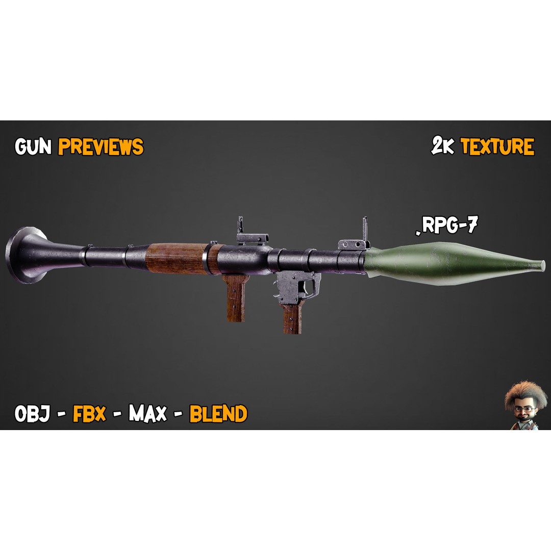 55 Game-Ready Guns 3D Model – Low-Poly Weapons Pack, FBX, OBJ - View 36
