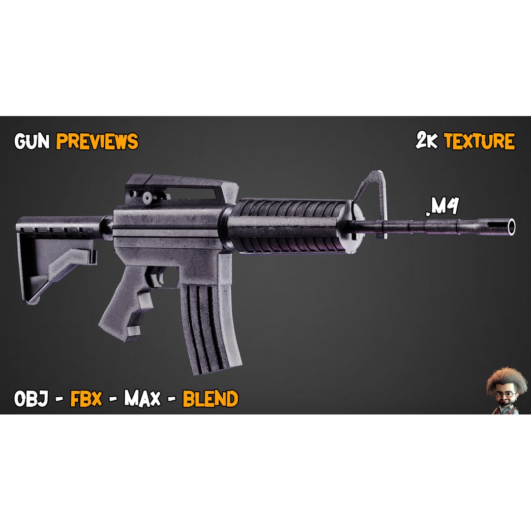 55 Game-Ready Guns 3D Model – Low-Poly Weapons Pack, FBX, OBJ - View 37
